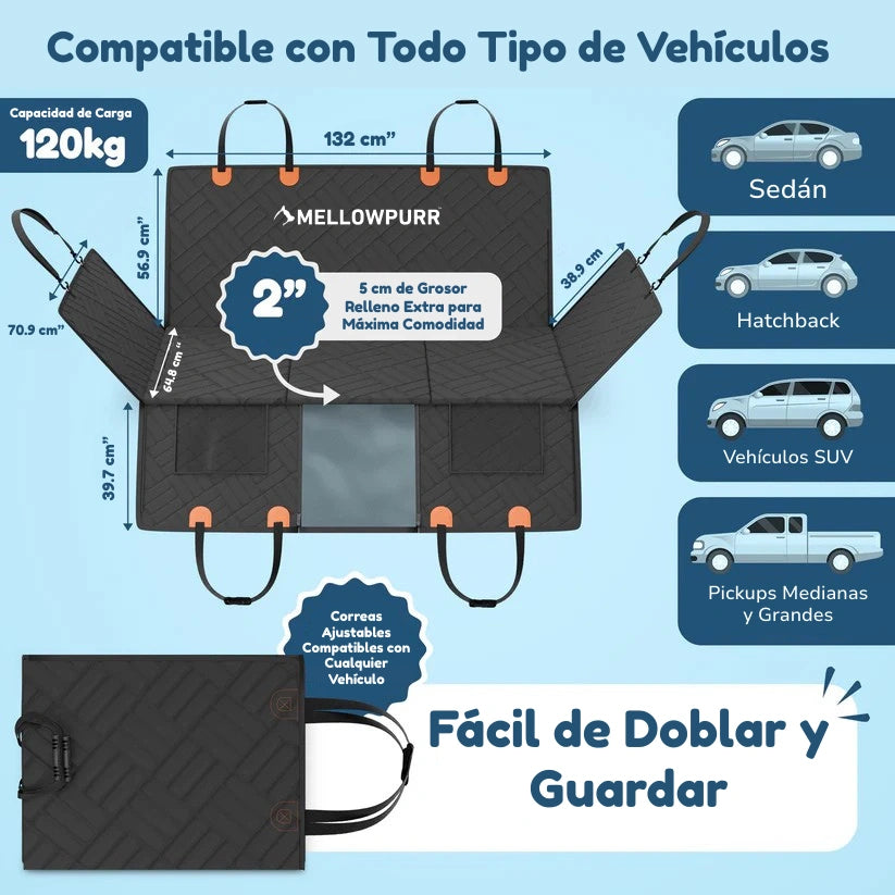 Mellowpurr Protector de Asiento para Perros con Base Rígida