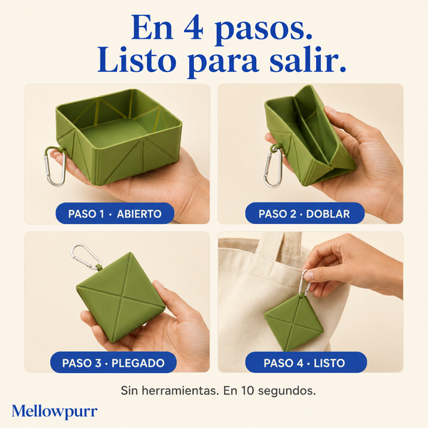 Cuenco Plegable para Perros – Comida y Agua | Mellowpurr