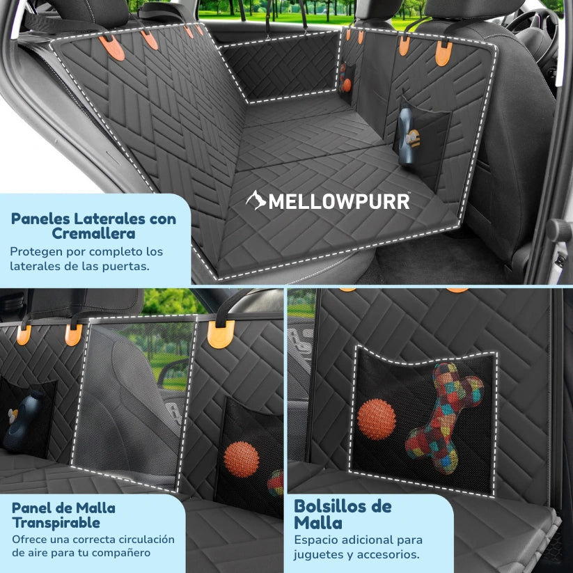 Mellowpurr Protector de Asiento para Perros con Base Rígida