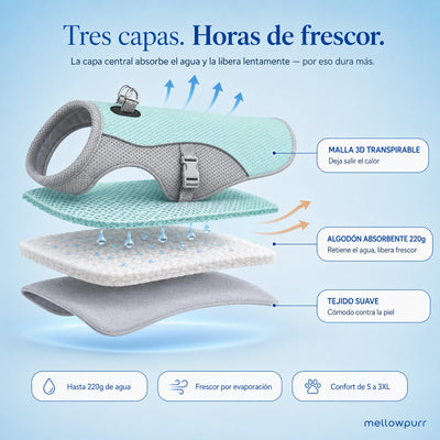 Chaleco Refrescante para Perros Ligero y Ajustable | Mellowpurr
