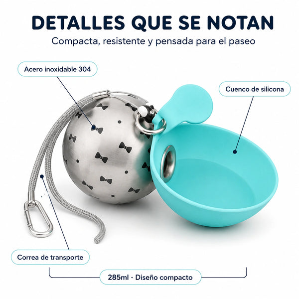 Mellowpurr PaseoFresh | Botella-Bebedero Portátil para Perros